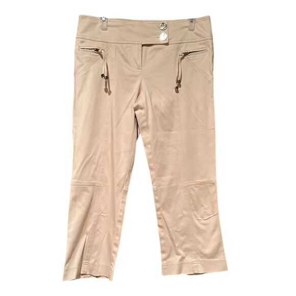 Cach’e Khaki Cropped Capris Pants Size 8 - Picture 1 of 8